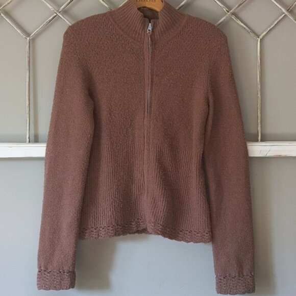 Anthropologie Sweaters - Anthropologie Sleeping on Snow zip front sweater